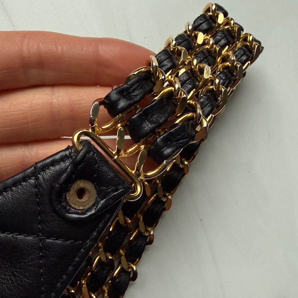 Vintage Chanel 90’s belt bag Fanny pack waist bag 24k gold plated hardware - Picture 6 of 12